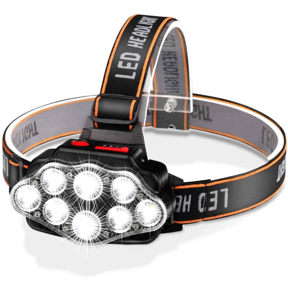 Rechargeable LED Headlamp with 8 Modes | Waterproof Bright Head Light for Runnin